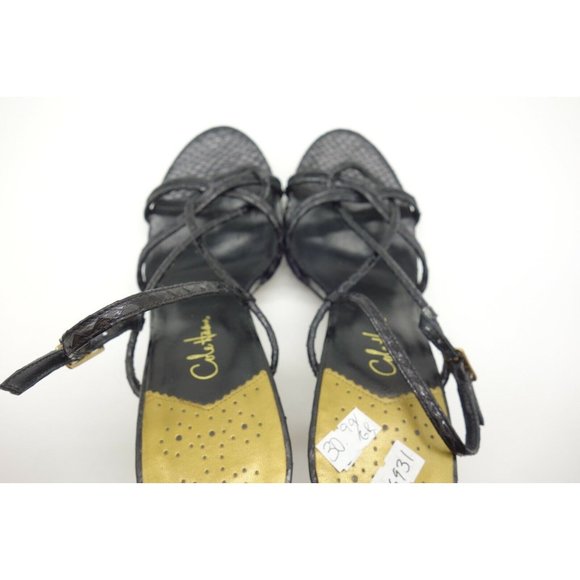 Cole Haan Air Black Snakeskin Print Buckle Slingback High Sandals Women's 7.5 B - Picture 11 of 11